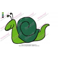 Green Snail Embroidery Design